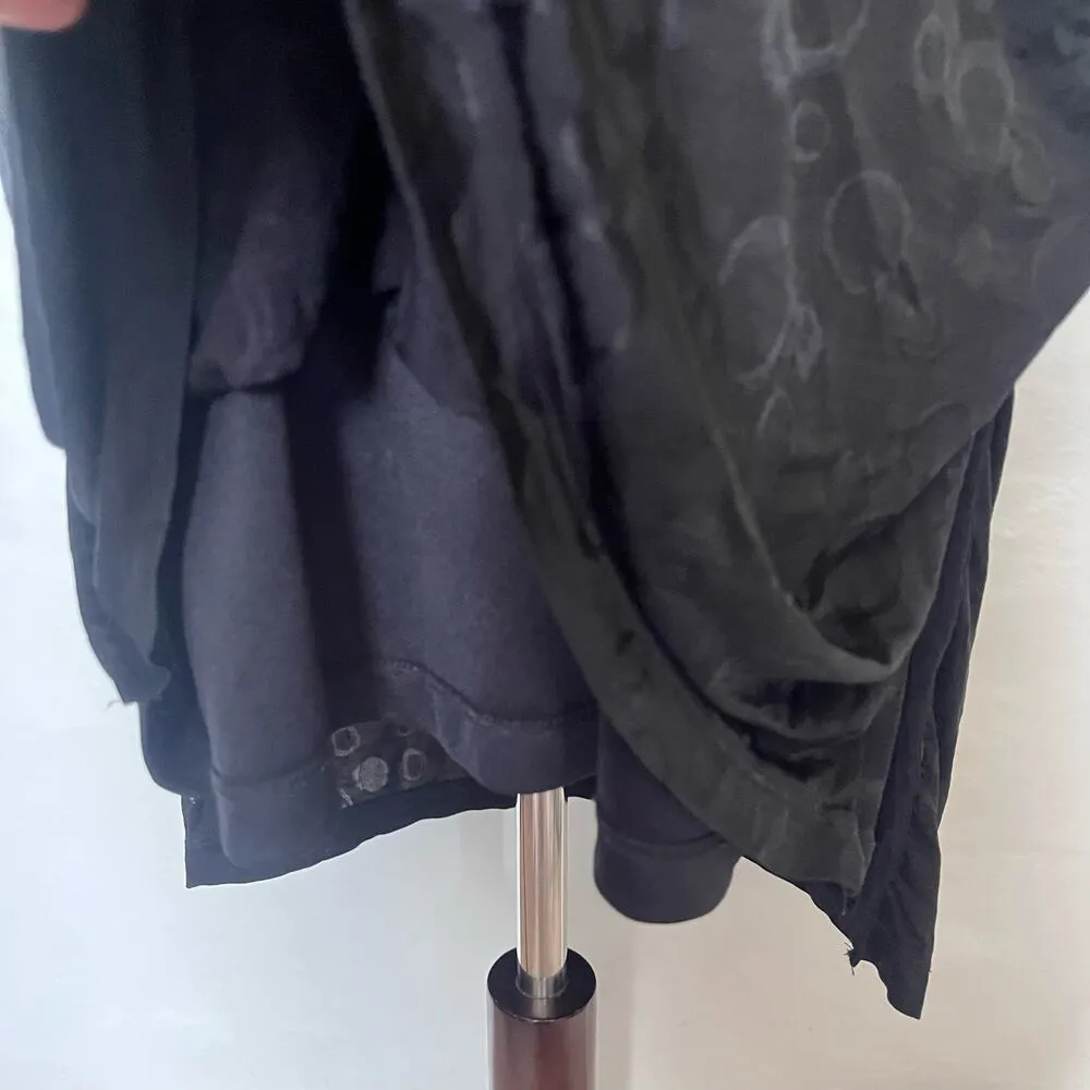 TRAVELERS by CHICO'S Tunic Dress Sz 12 Black Circle Geometric Stretch Jacquard - Image 9