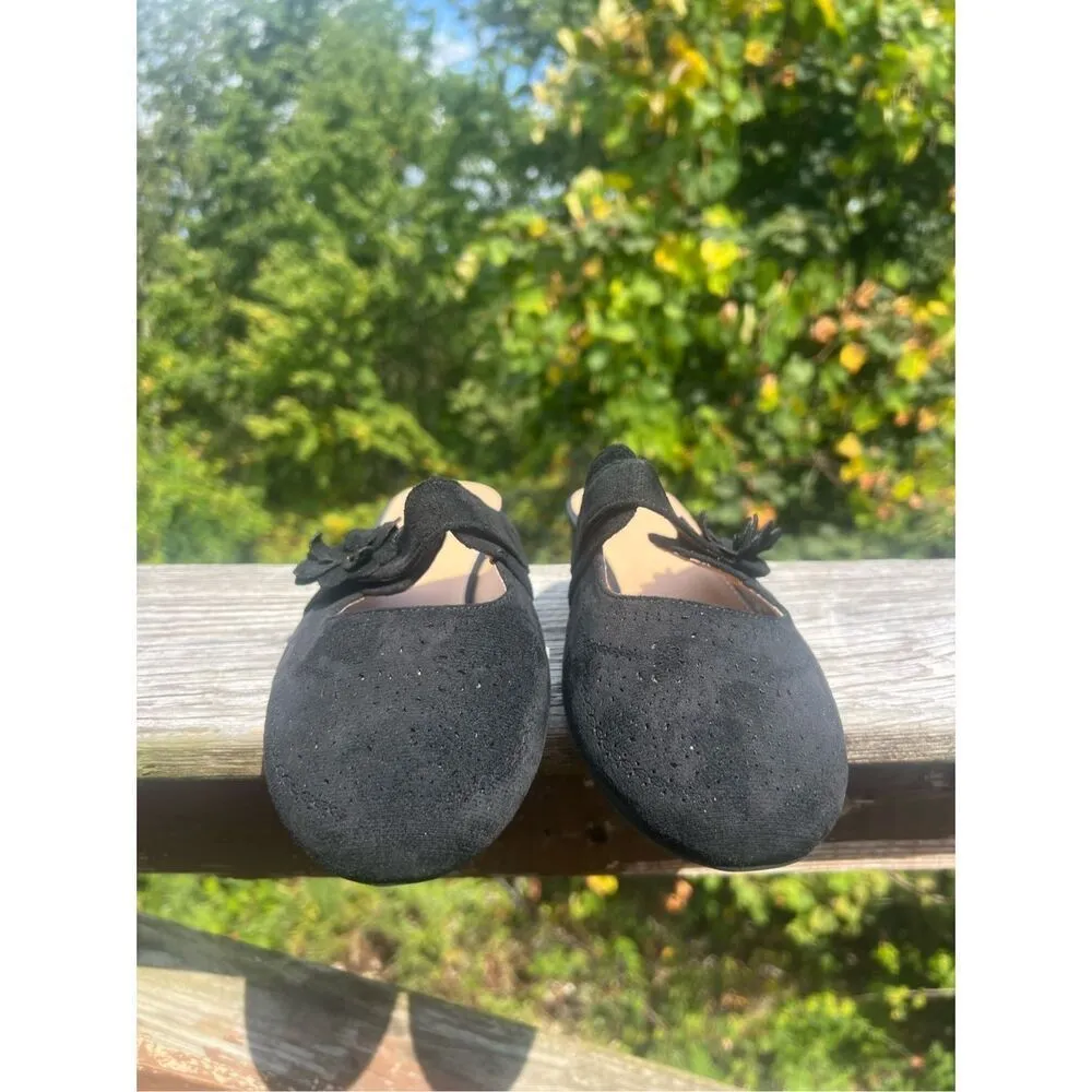 No Brand Black Faux Suede Mules Sz 42 (11.5) NIB - Image 3