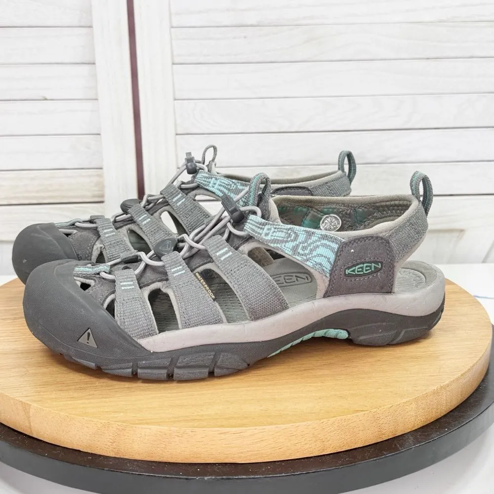 Keen Newport Slip On Hiking Sandal Grey Teal Blue Womens 10 1018834‎ - Image 3