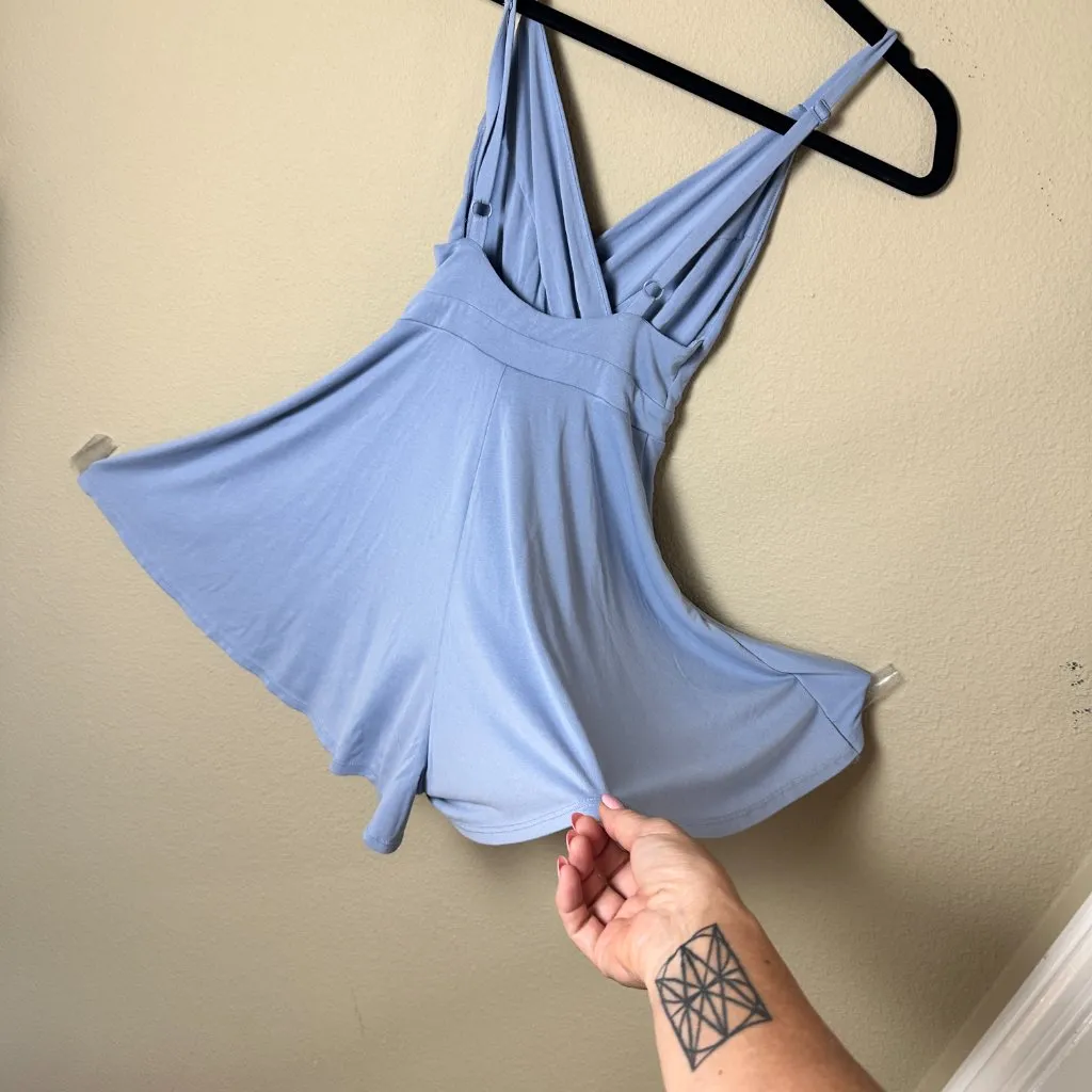 Urban Outfitters Kimchi Blue Wrap Front Romper Size XS Light Blue - Image 5