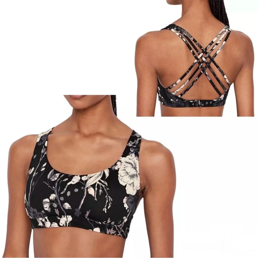Victoria’s Secret Incredible Essential Strappy Back Sports Bra M Dark Floral - Image 2