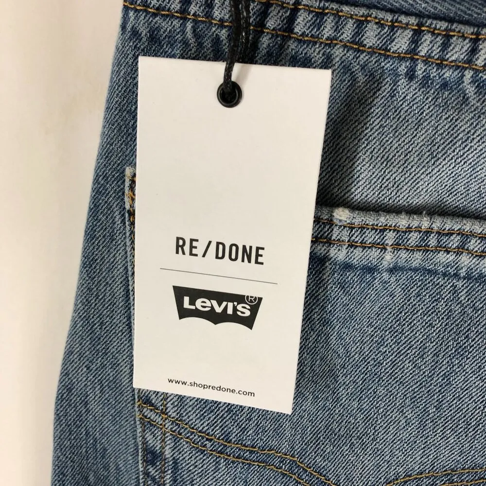 Re/Done Levis Womens Jeans 70s Straight Indigo Wash High Rise Button Fly 24 - Image 5