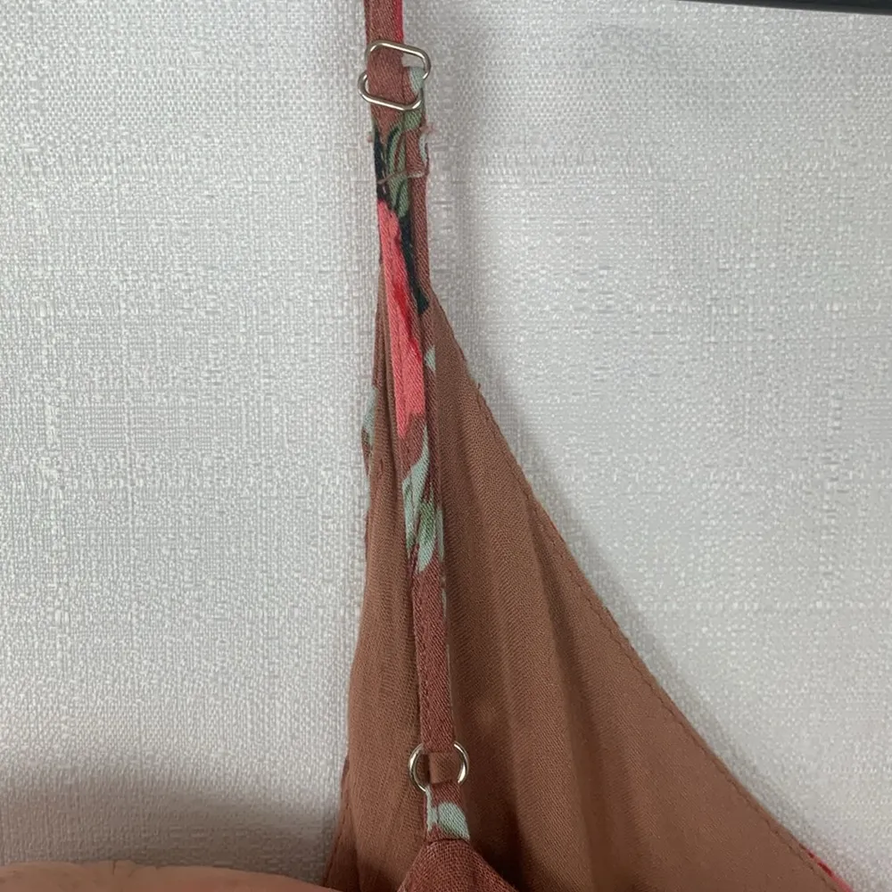 Lulu's size medium floral maxi dress tank split rose mauve flowers guest party - Image 11