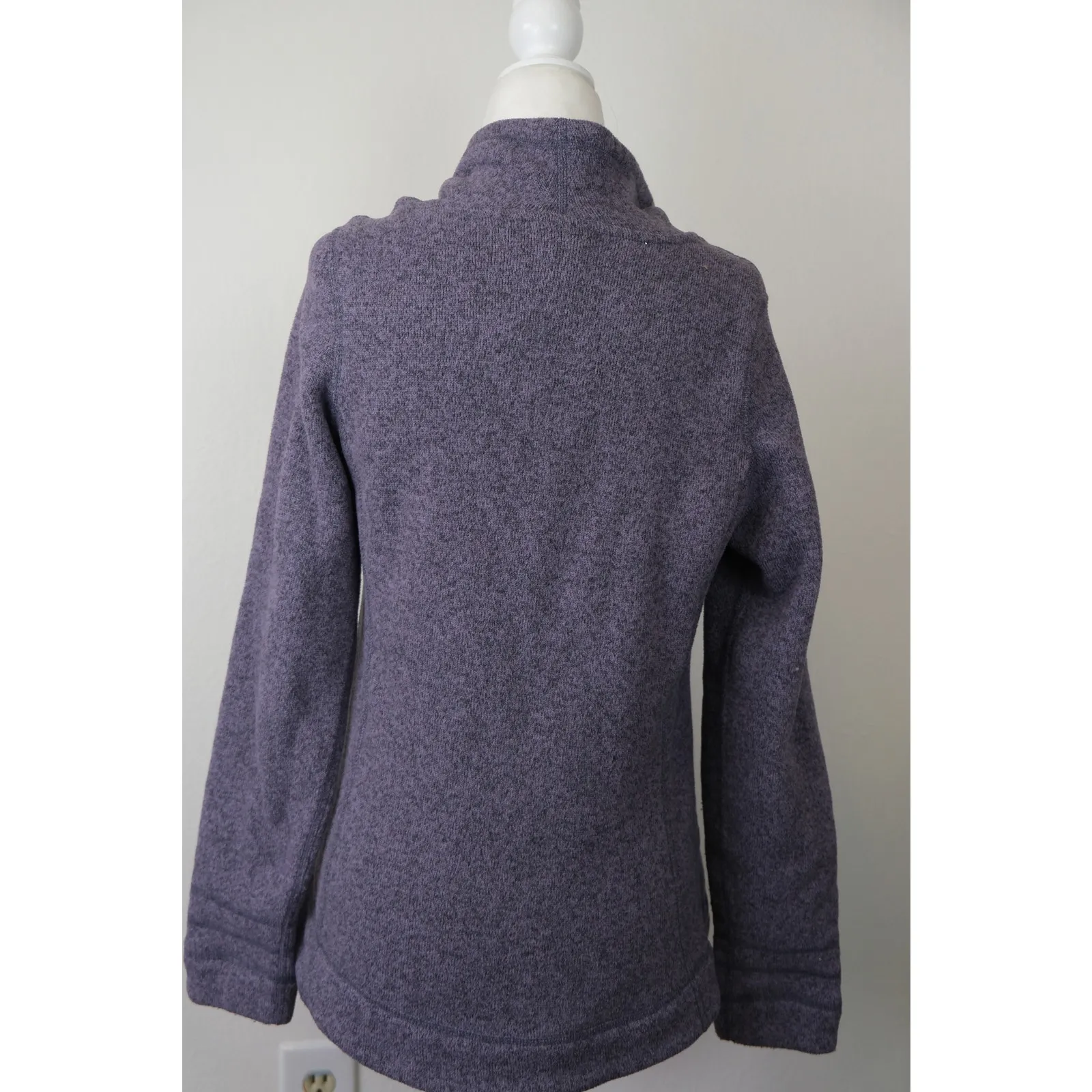 The North Face Sweater Jacket Full Zip Up Heathered Purple Womens XS - Image 3