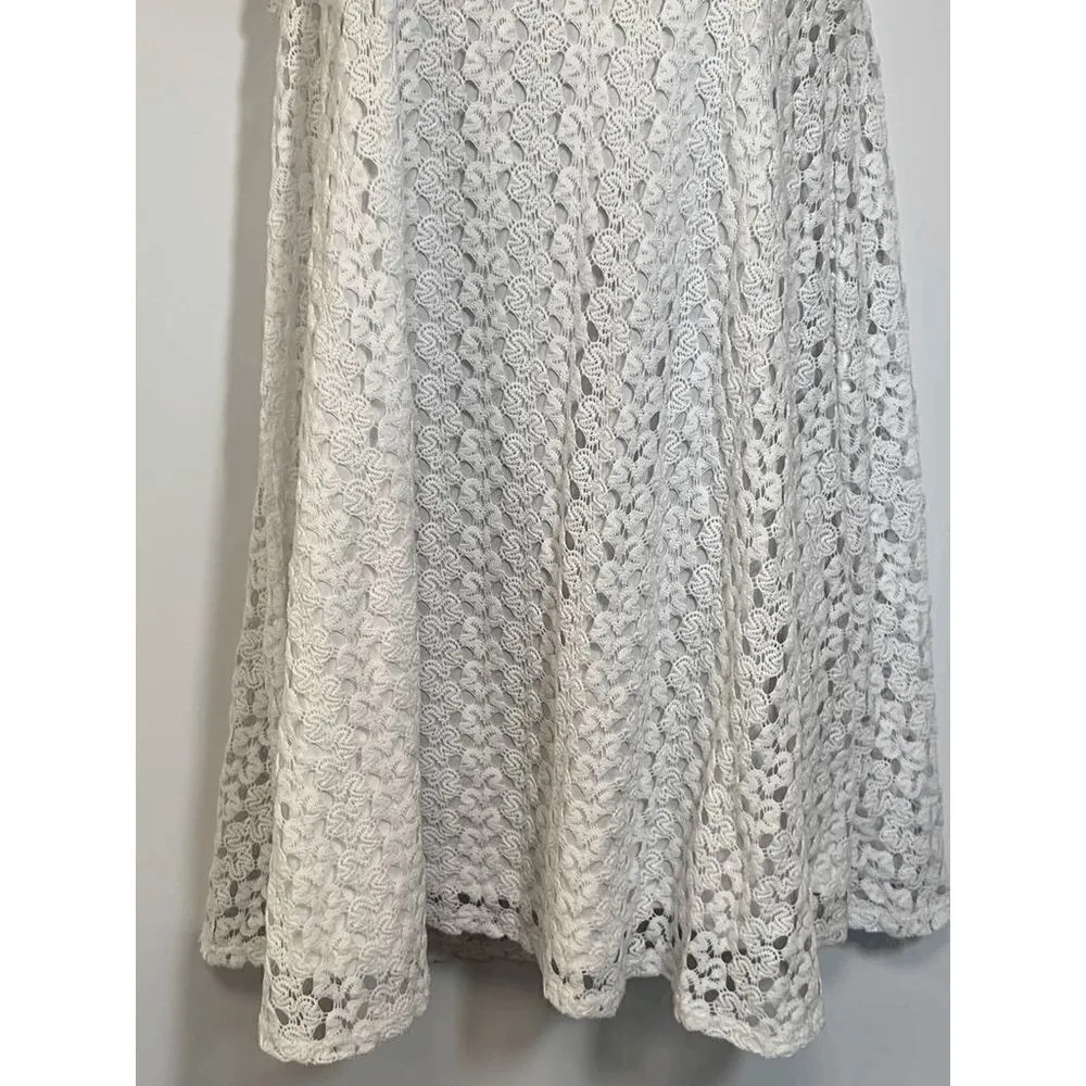 Derek Heart Womens Blouse Halter Turtleneck Sleeveless Lace White Medium - Image 6