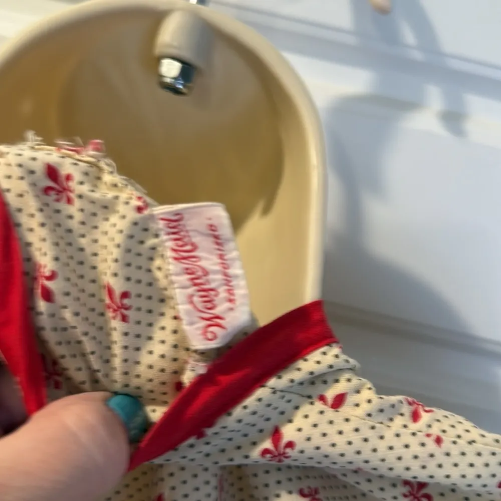 Vintage 50’s Wayne Maid Fluer de lis dress small Red - Image 4