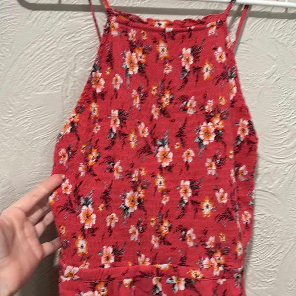 American Eagle Outfitters Boho Flowy Orange Floral Romper Size Small - Image 2