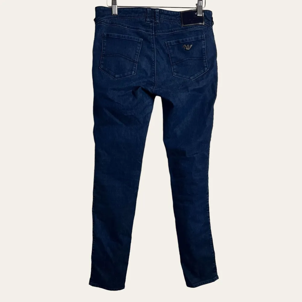 Armani Jeans Women's Mid Rise Blue Stretch Denim Skinny Jeans Size 28 - Image 6