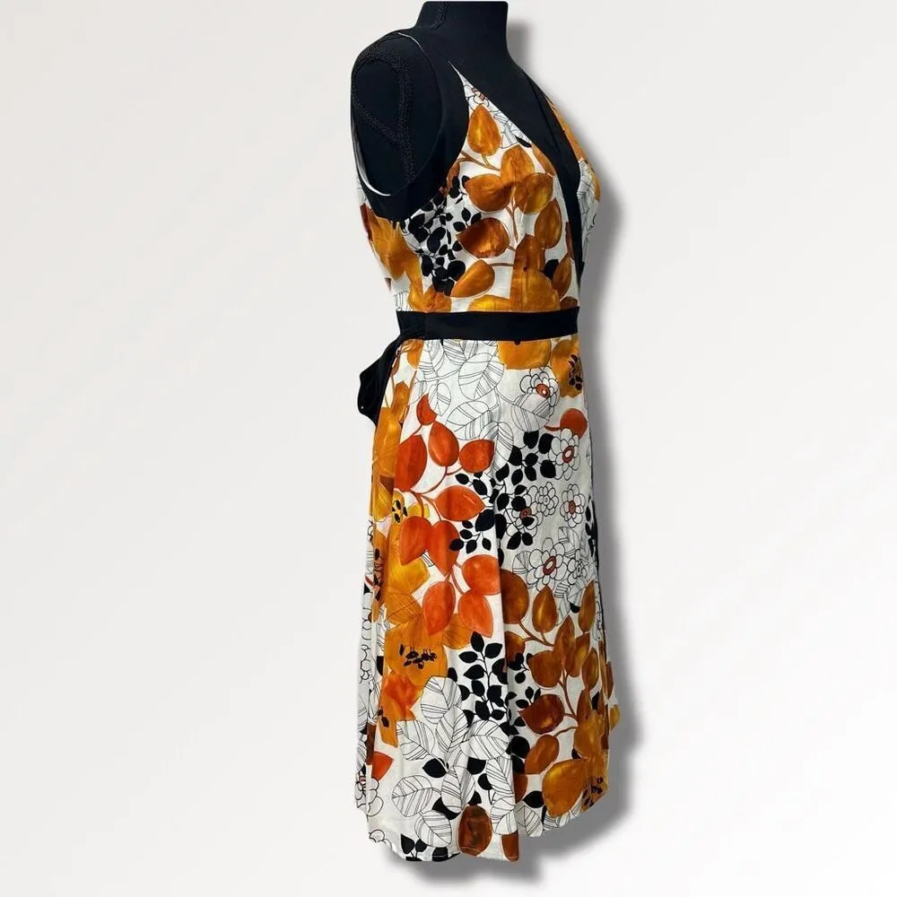 London Times Petites Retro Sleeveless Wrap Dress Bittersweet Multi Sz 10P Floral - Image 3