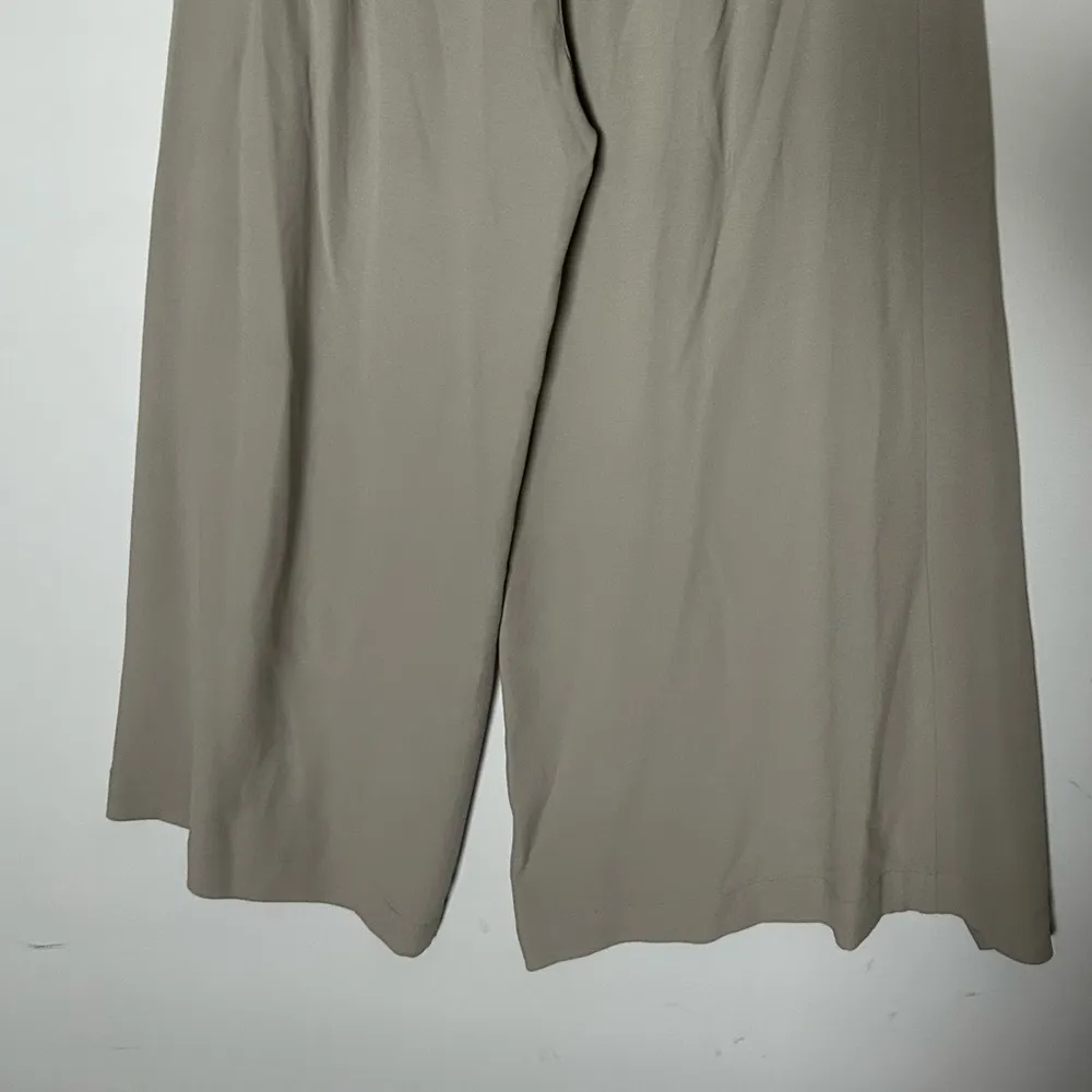 Eileen Fisher 100% Silk Georgette Crepe Wide Leg Wrap Pants in Taupe XS NWT - Image 8