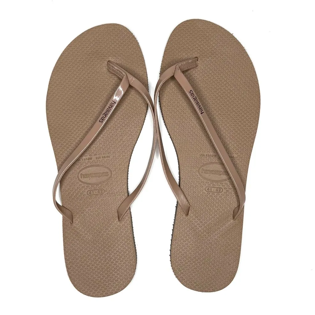 Havianas You Metallic Nude Flip Flop Thong Size 41/42 (11-12) NWOB - Image 7