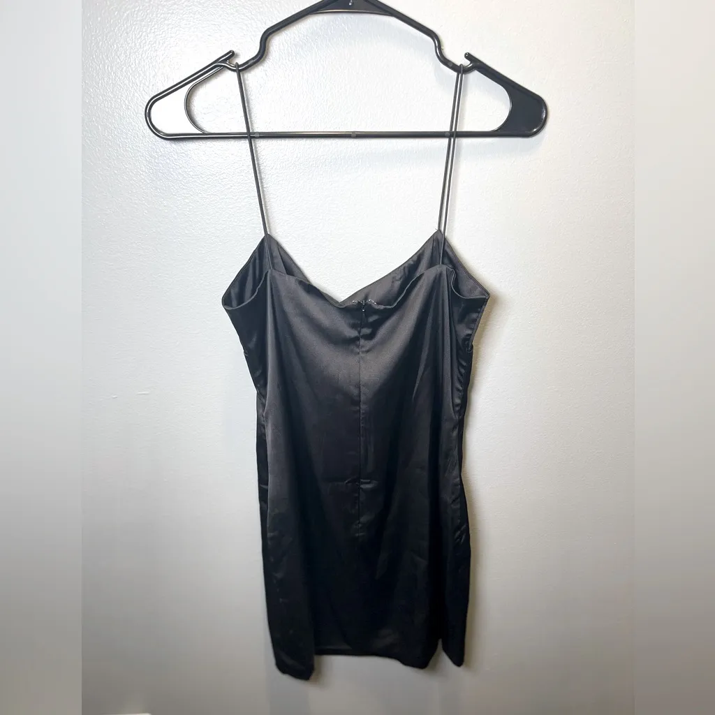 White Fox Women's NWT‎ Got Me Looking Mini Black Dress Rhinestones Size Large - Image 2