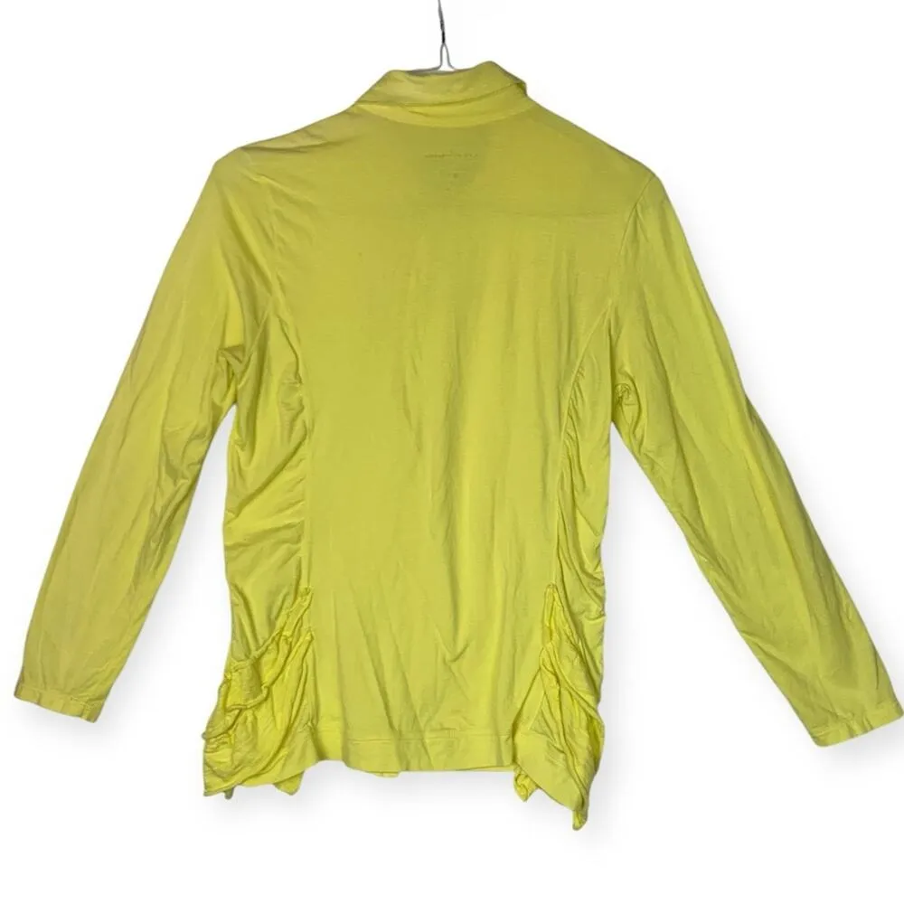 Neon Buddha women's medium yellow button up light weight jacket sweater top long - Image 3