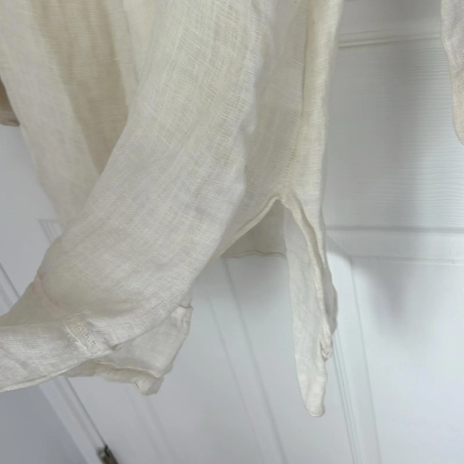 CP SHADES 100% Linen Cream Regina Long Sleeve Tunic Size L $245 [COPY] - Image 4