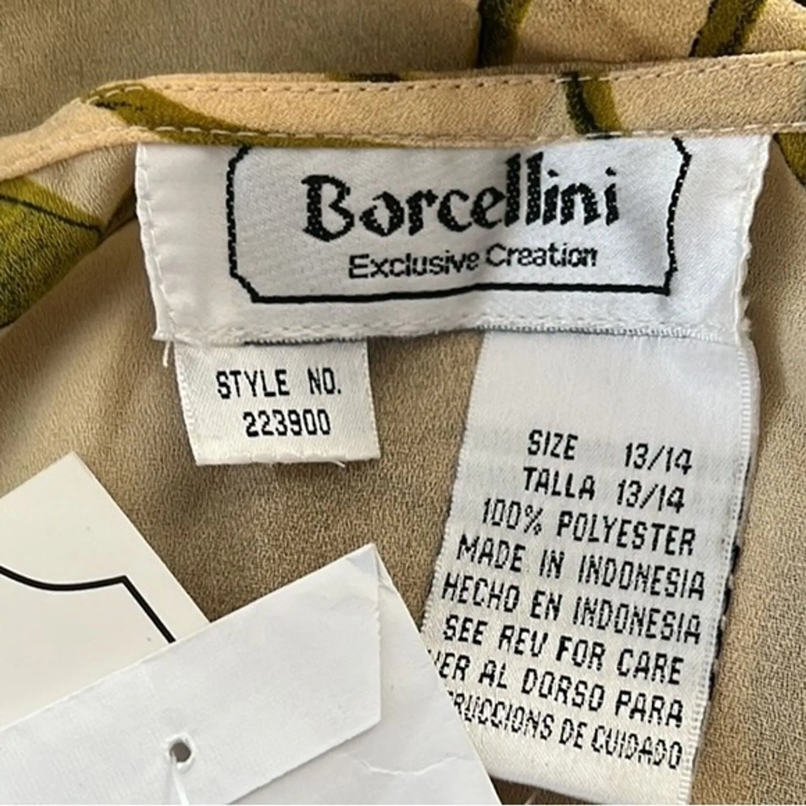 Vintage Borcellini Shirt Womens 14 Tunic Top Yellow Jungle Tiger Print‎ Bold Fun - Image 6