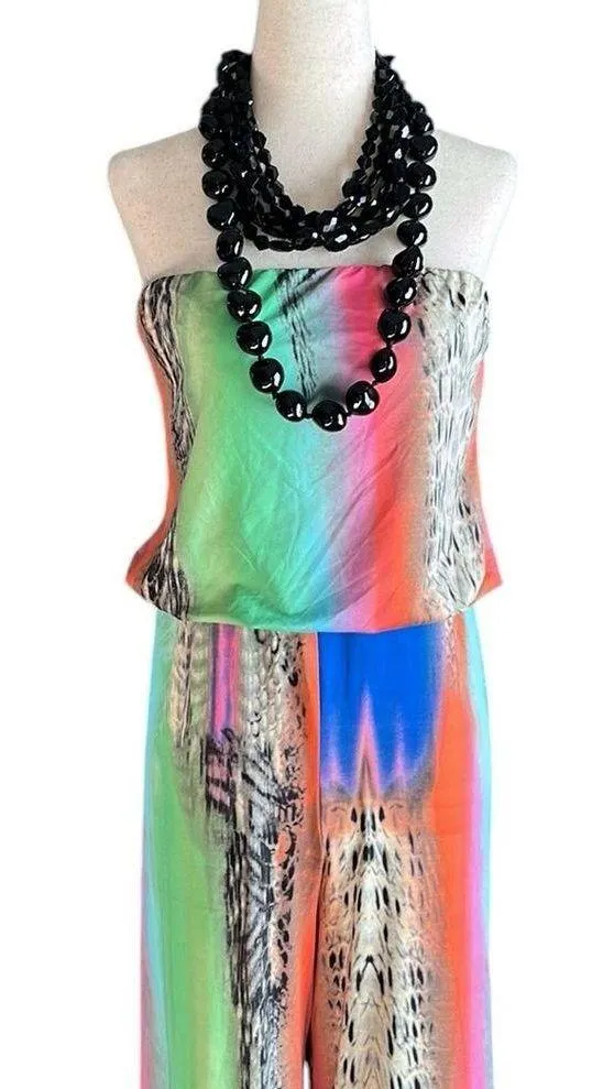 India Boutique strapless wide leg Jumpsuit Green - Image 6