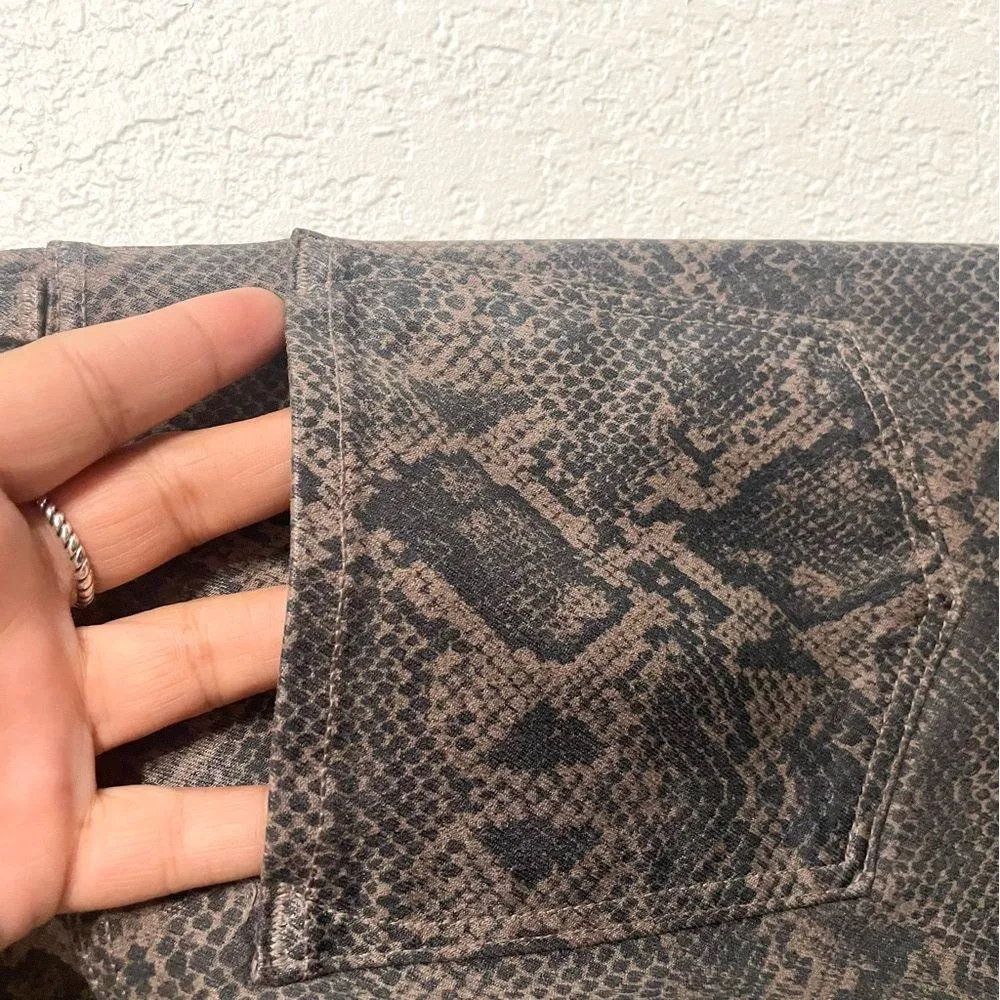 J Brand Womens Pants Lillie Coated Snake Skinny Coated Button Fly Size 29 - Image 9