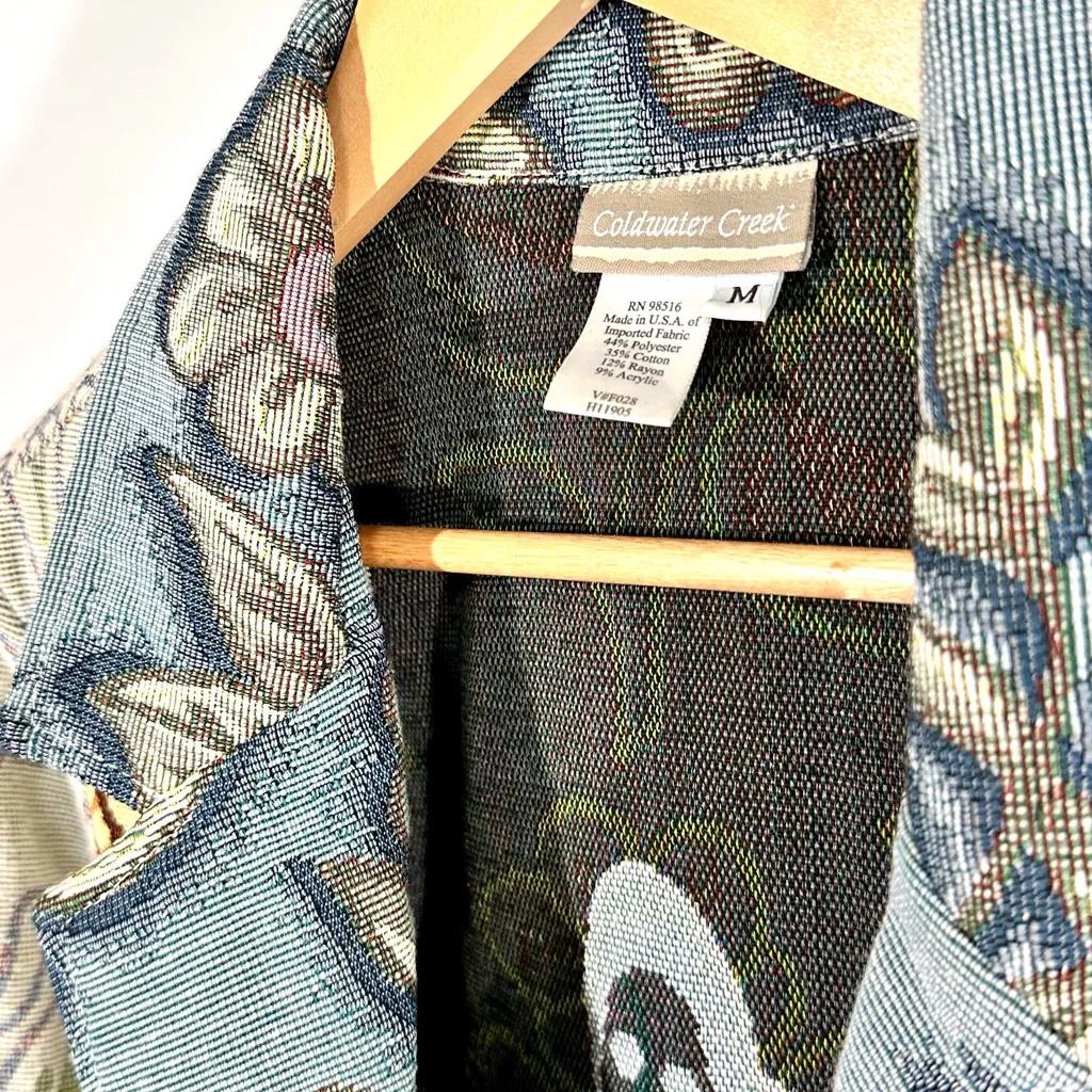 Coldwater Creek tapestry butterfly jacket cottagecore oversized blazer M - Image 4