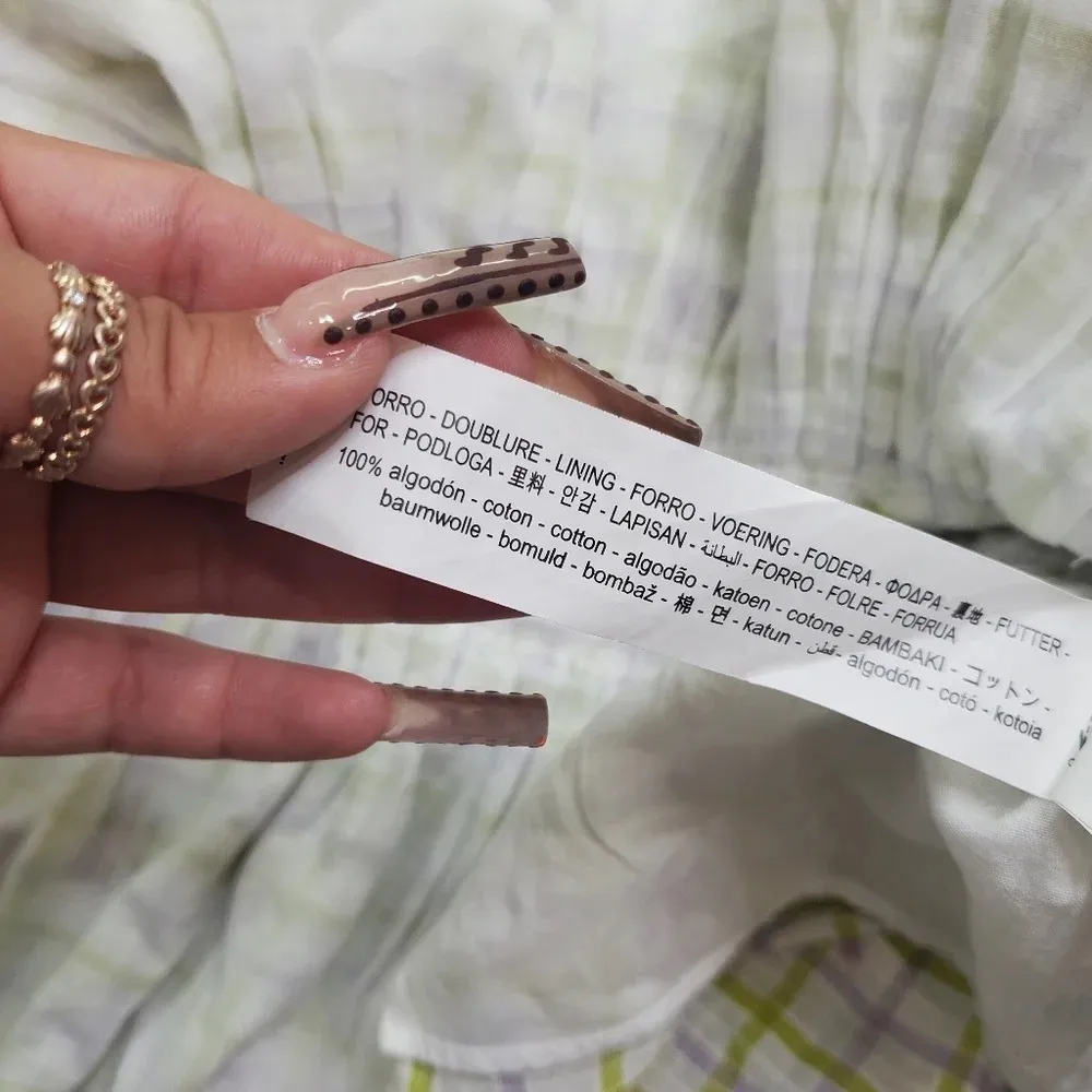 Zara Checkered Draped Floral Dress - Image 3