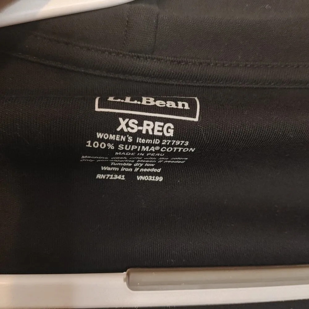 L.L. Bean Size XS Regular Extra Small Open Black Cardigan Duster 100% Supima - Image 6