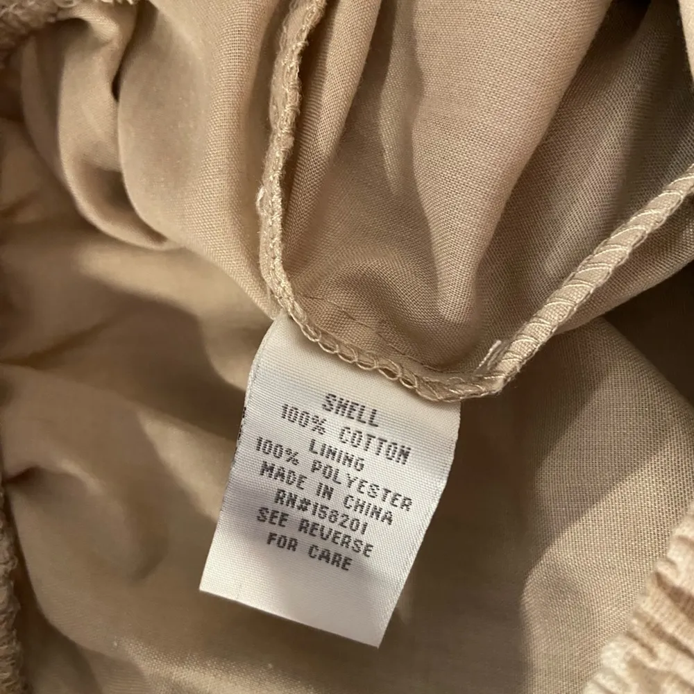 April Kiss Size L Smocked Waist Tiered Ruffle Tan Cream Tie Dye Mini Skirt Size L - Image 8