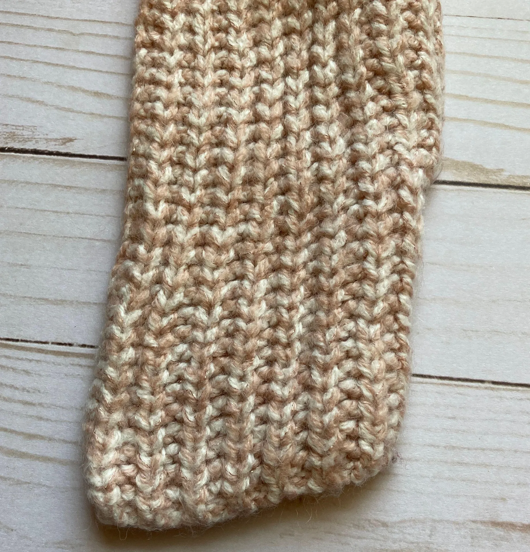 Blush Pink Knit Wool Blend Crewneck Sweater Sz M - Image 3