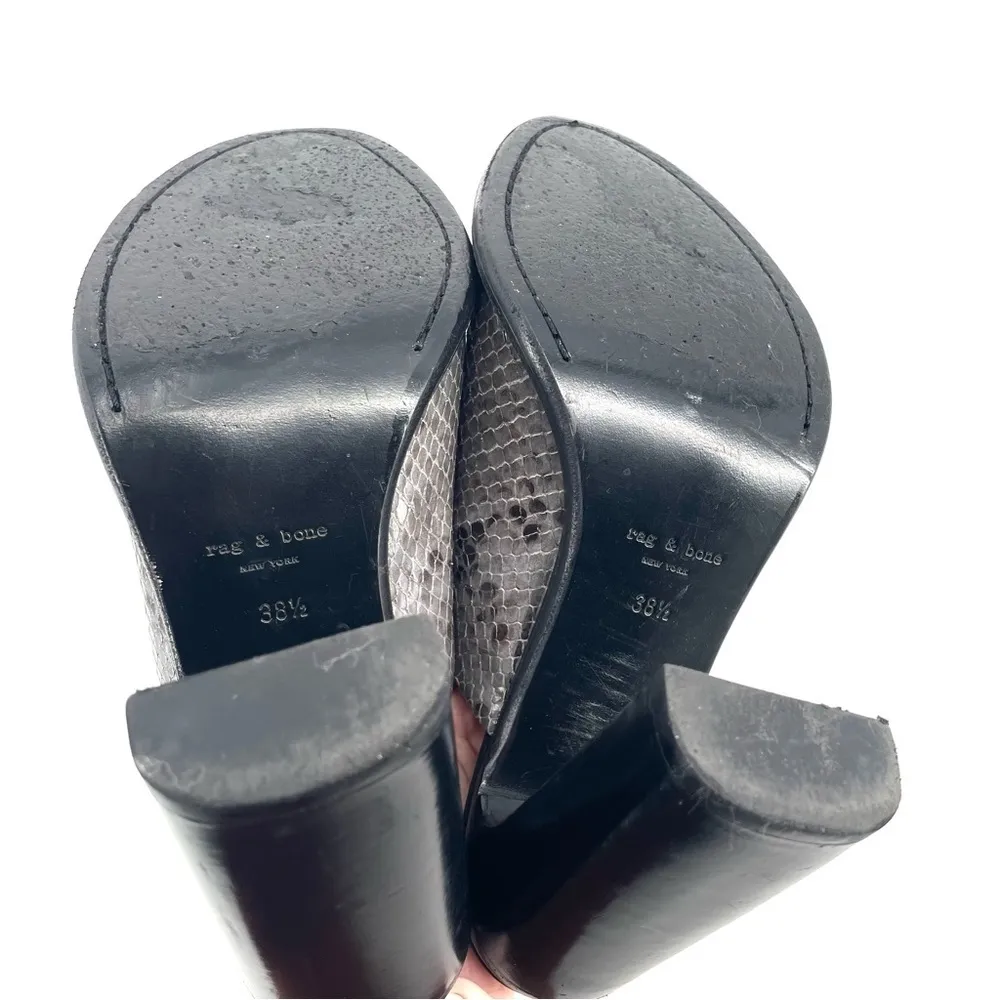 Rag & Bone Tristan Snake-Print Mule Sandal, Asphalt - Image 7