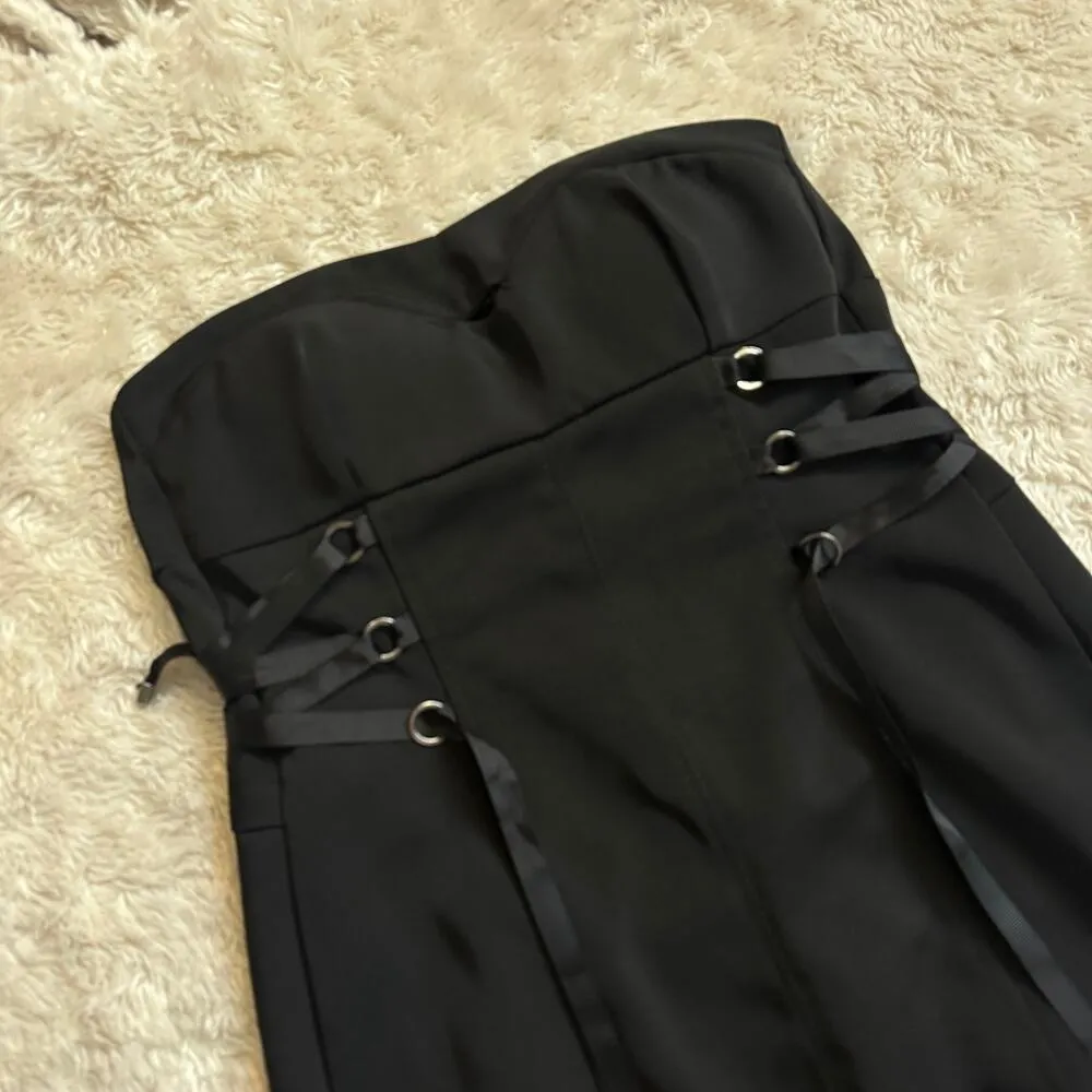 Sammi Shop XS Black Mini Dress Cut Out Edgy Goth Emo Scene Alternative - Image 2