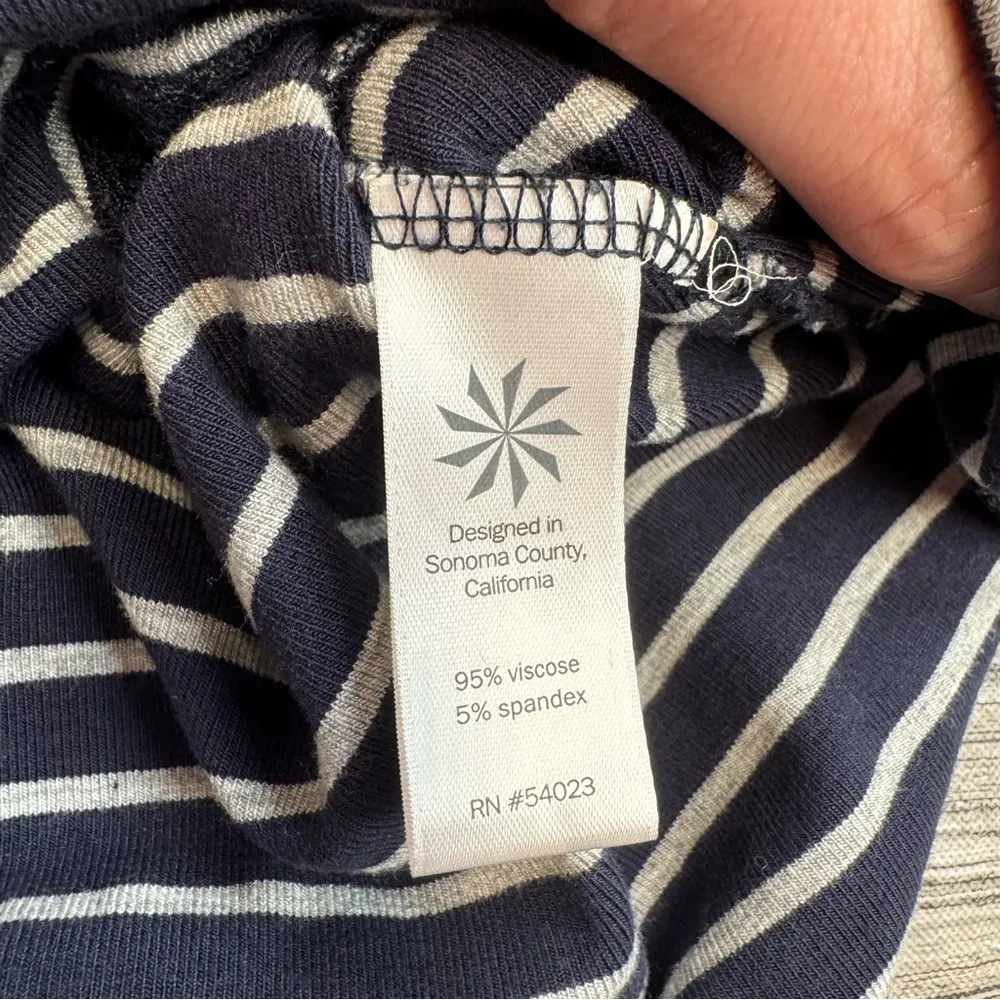 Athleta Women's A Line Tank Dress XS Extra Small Dark Navy Blue Grey Gray Stripe - Image 8