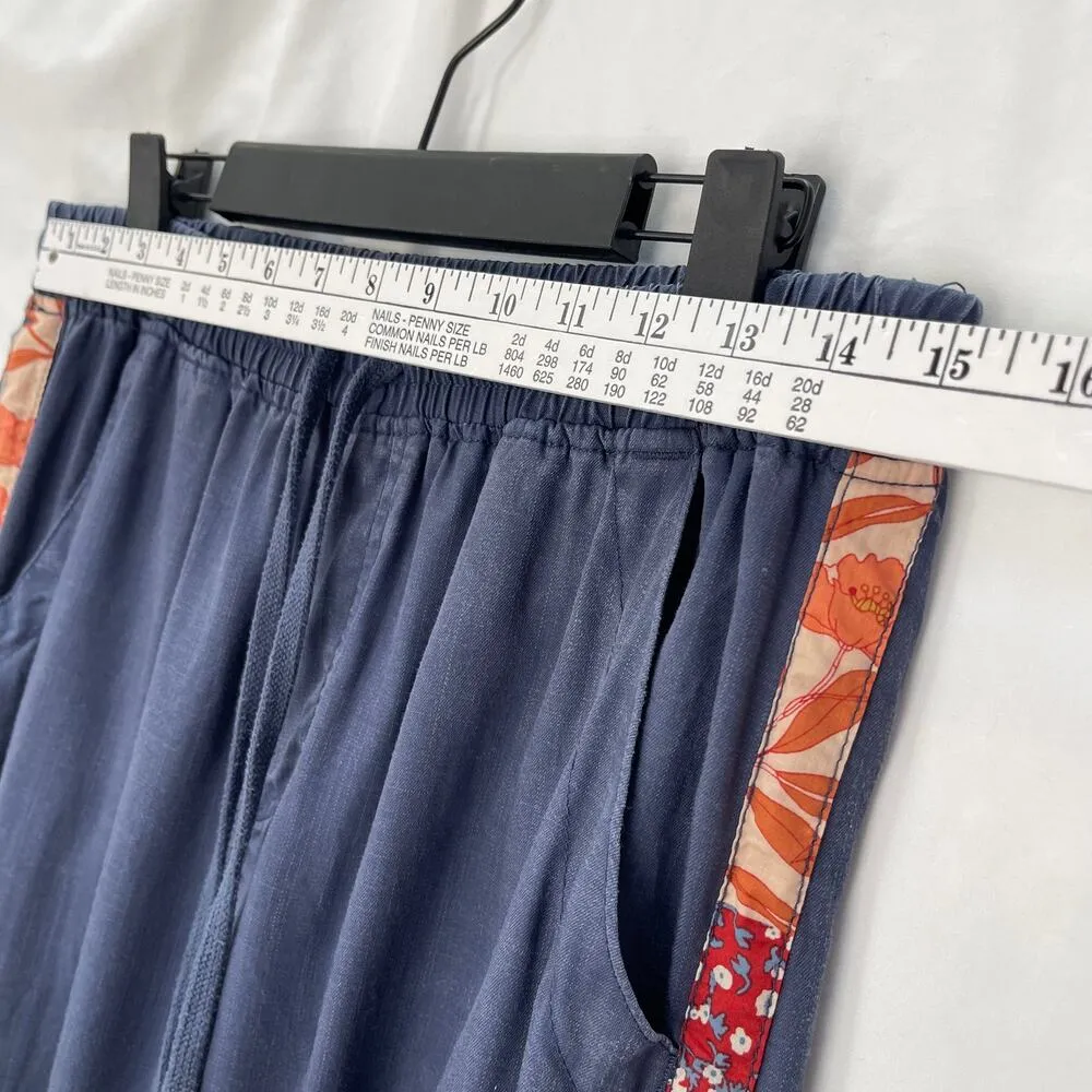 Knox Rose Jogger Pants Women's Medium Blue Mixed Media Side Panels Boho - Image 6