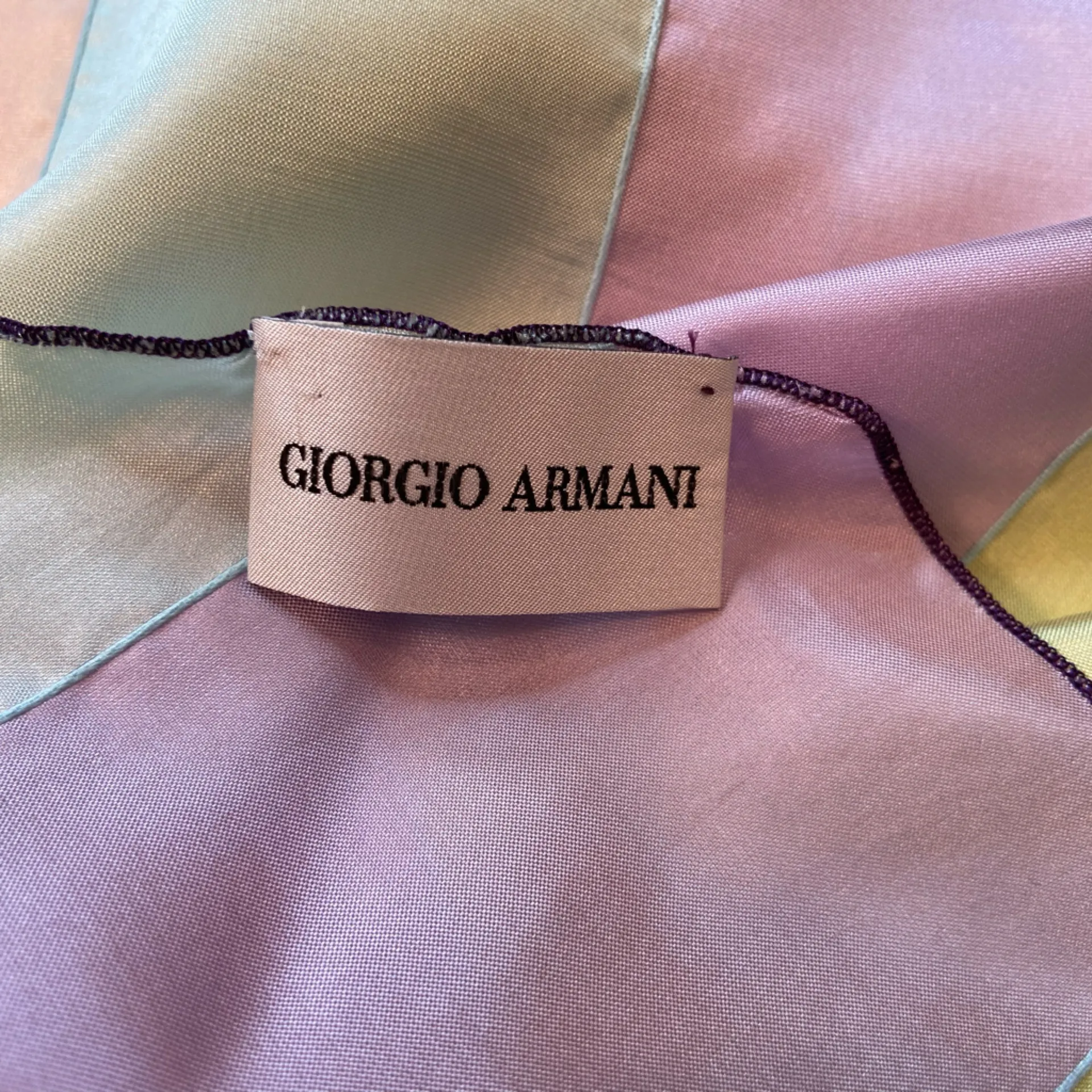 Giorgio‎ Armani Silk Scarf, pastel colors, 18” x 104” - Image 2