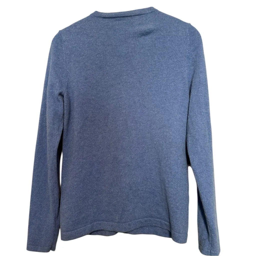 J. McLaughlin Women’s Size M Blue Cashmere Knit Button Up Sweater Cardigan - Image 2