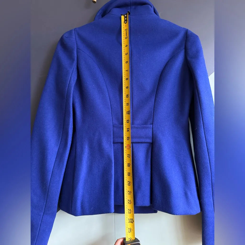 Alexander McQueen Cobalt Blue Wool/Cashmere Peacoat Sz IT 38 (US2) EUC - Image 8