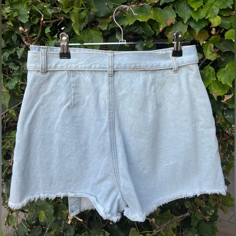 Forever 21 Light Wash Denim Skort with Tie - Image 3