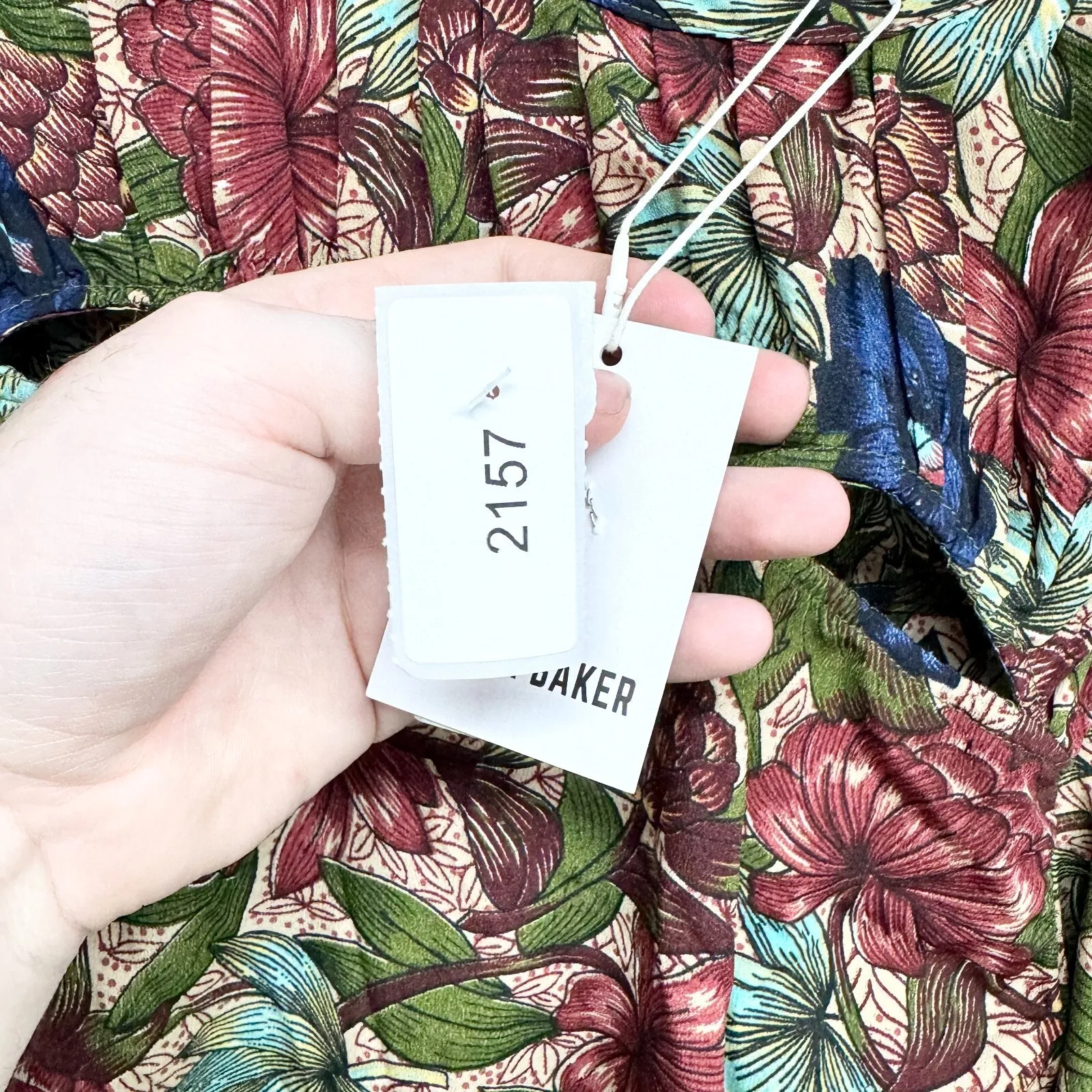 Walter Baker Size 0 Verlee Puff Long Sleeve Floral Ruched Dress NWT Royal Garden - Image 5