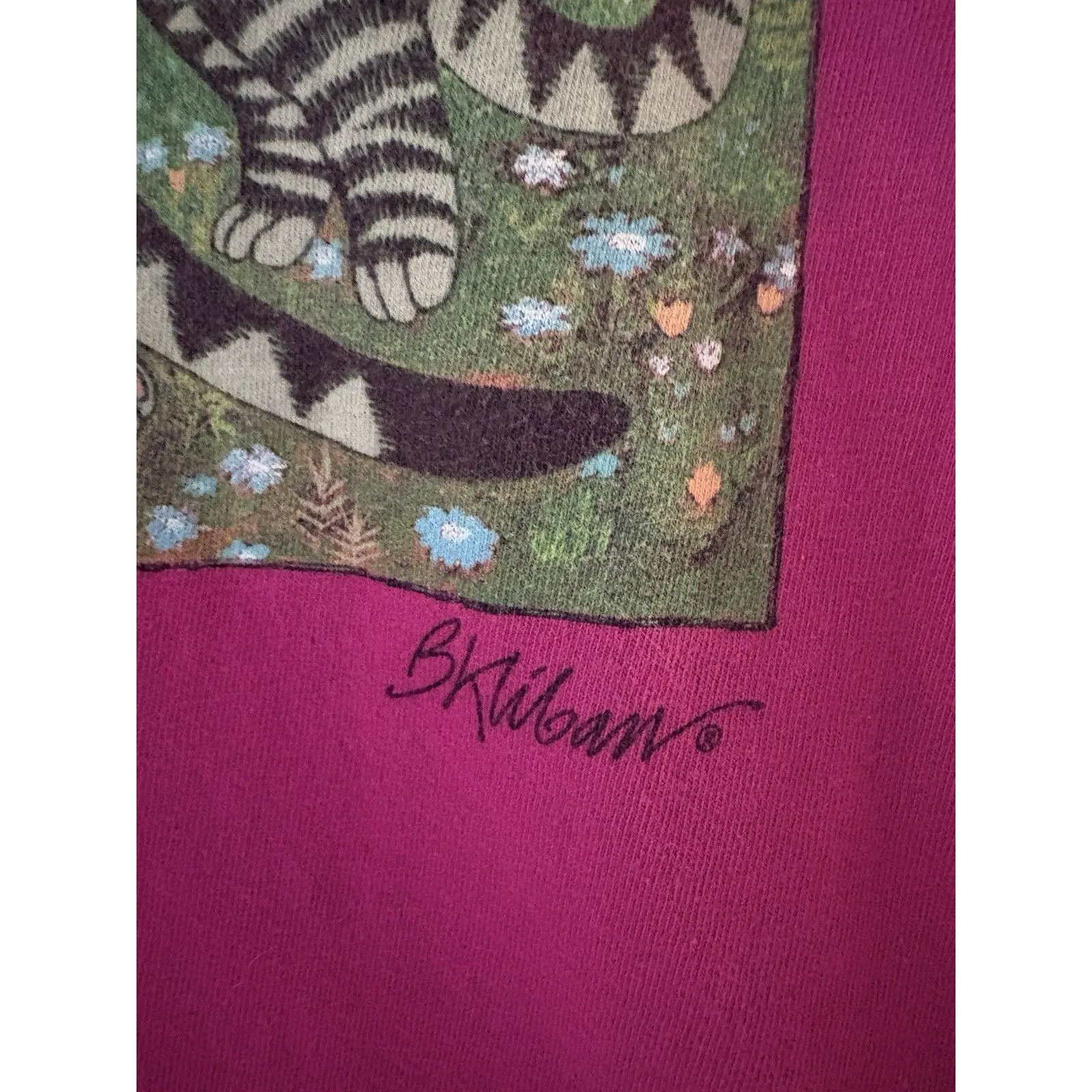 Crazy Shirts Shirt Size XL Magenta Pink Dancing Cats Fun Angel Forest - Image 3