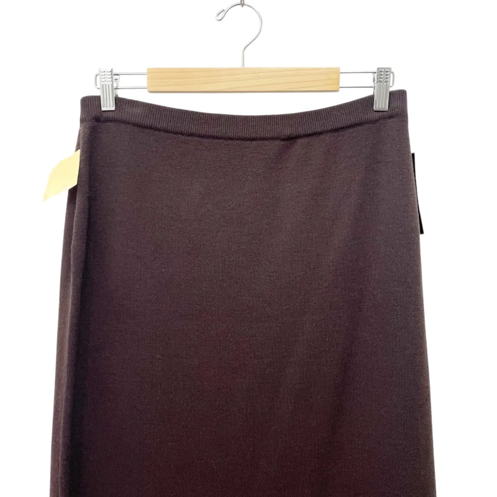 Classiques Entier Pony Brown Merino Wool Maxi Skirt XL Pull On Elastic Waist VTG - Image 5