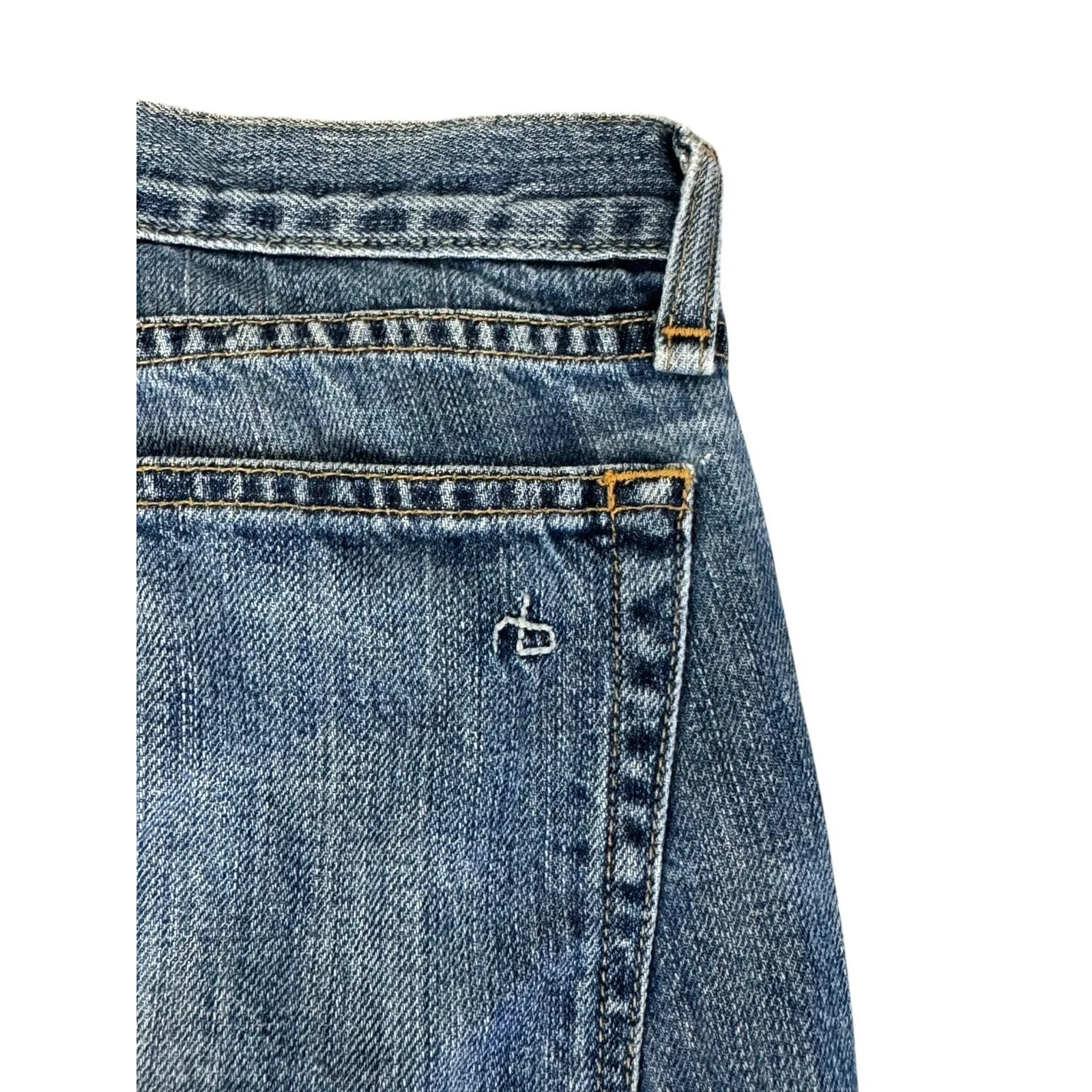 RAG & BONE For Intermix Boyfriend Jeans Distressed Knees Holes Buckley Blue 24 - Image 8