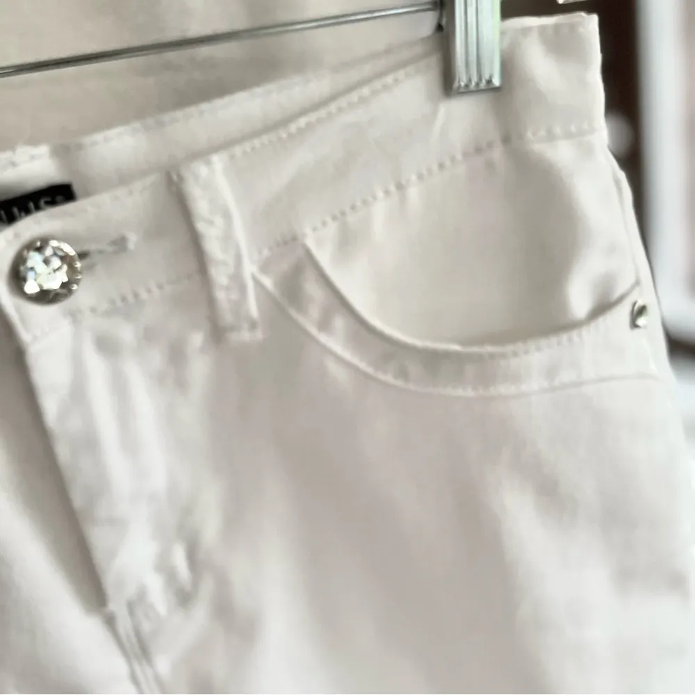 Venus Skirt Mini Denim Pencil White 10 Bodycon Casual Vacation Stretch Party Mod - Image 8