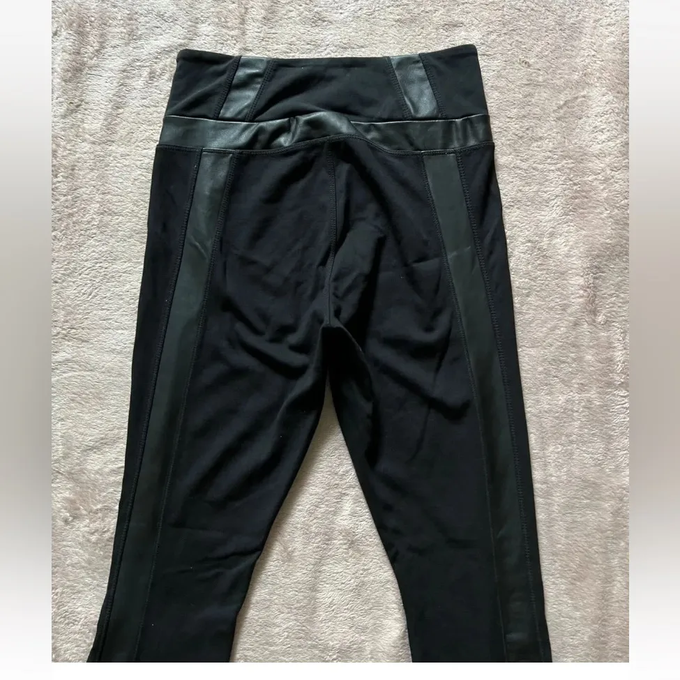 Athleta Ponte‎ Luxe Legging Faux Leather Womens Full Length Zip Pockets Sz Small - Image 5