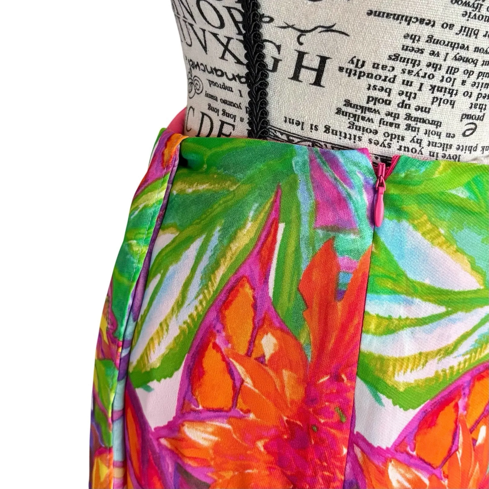 Ralph Lauren Size 6 Colorful Floral Asymmetrical Midi Skirt Tropical Vacation - Image 4