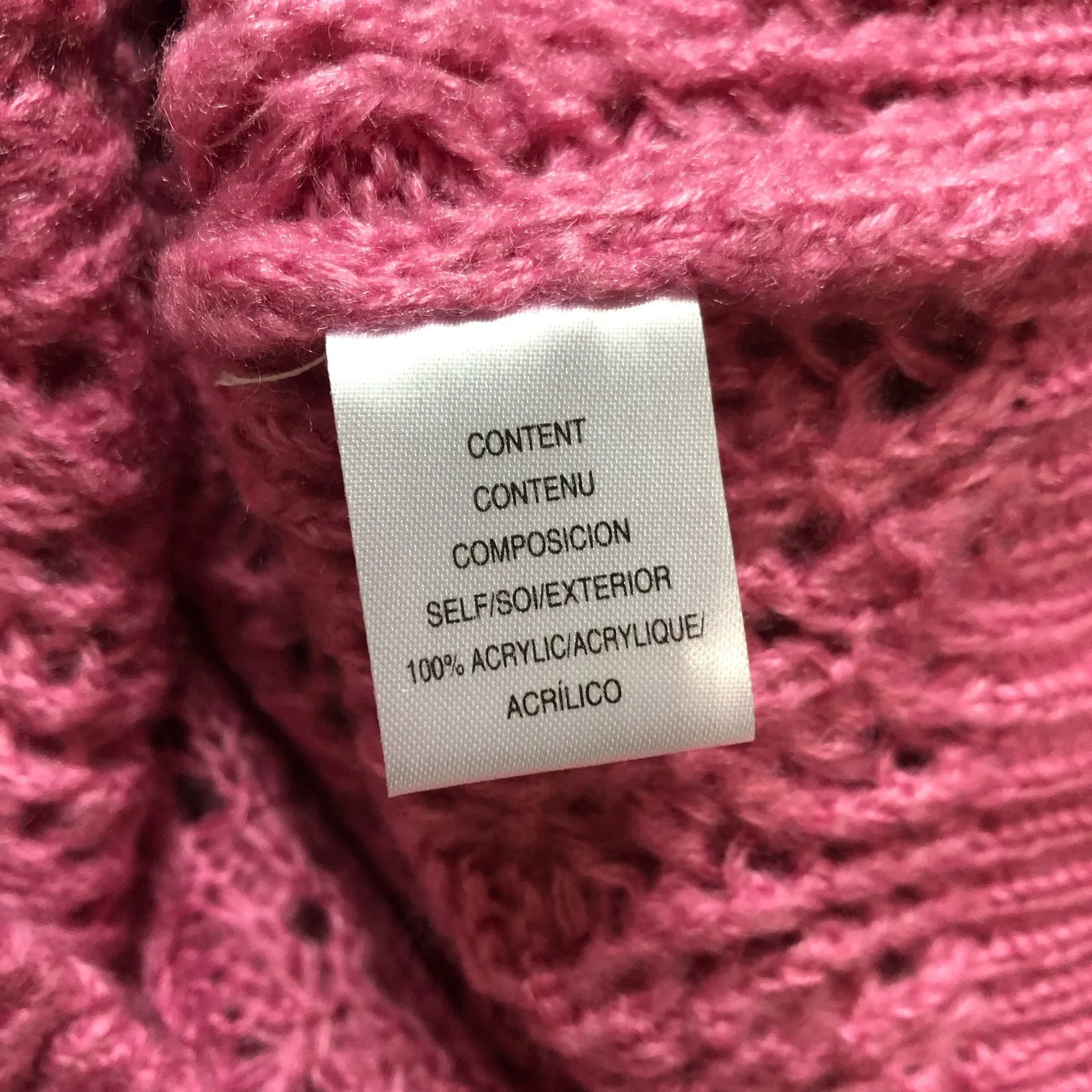 Leyden Womens Sweater Size Large‎ Pink Diamond Cable Knit Long Sleeve Pullover - Image 8