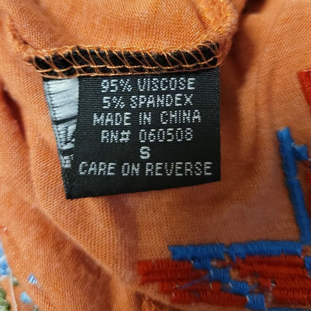 Angie Embroidered Tunic Top Boho Hippie Summer Beachy Vacation Festival Size S‎ - Image 8