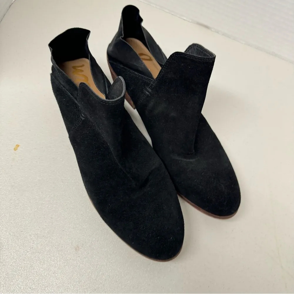 Sam Edelman Black Suede Leather Ankle Boots Womens 10 Fall Booties Western - Image 3