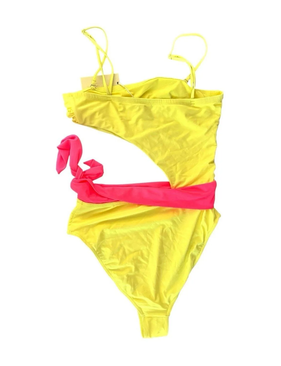 NWT Ramy Brook Color Blocked Gigi One Piece Tie Monokini Neon Swimsuit Medium - Image 4