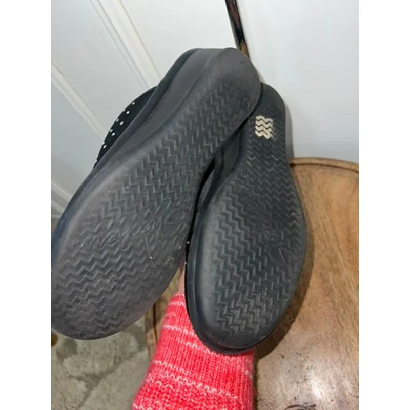 Women's Black Studded Mules Size 10 Casual Chic Flats‎ - Image 4