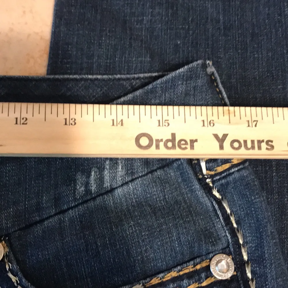 Seven7 dark wash skinny denim jeans size 10 ladies cute festival - Image 8