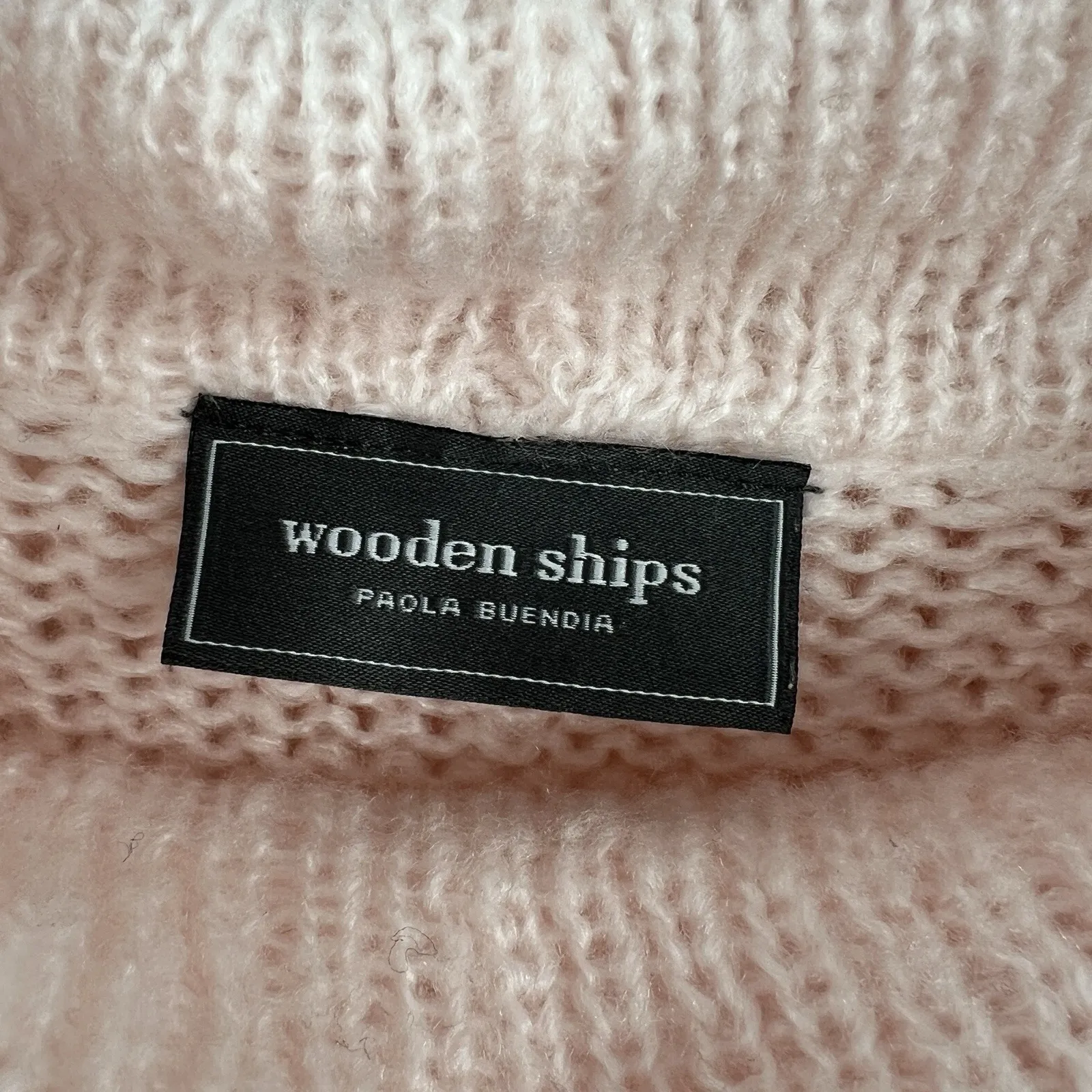 Wooden Ships Pink Gray‎ Colorblock Cowl Neck Wool Blend Sweater Women's Size M/L - Image 8