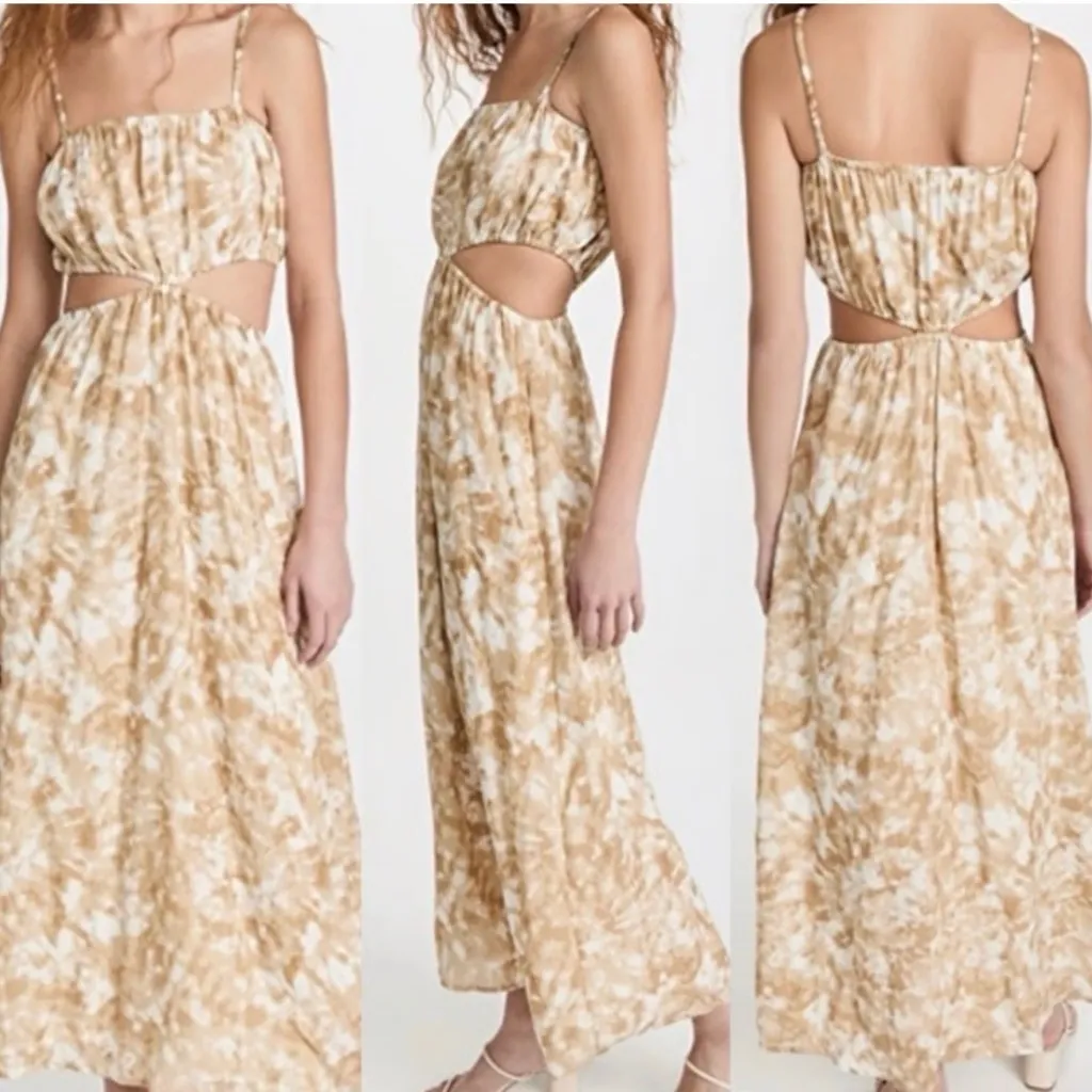 Faithfull the Brand Celina midi dress in the Roos Tie Dye Stone print - Image 2