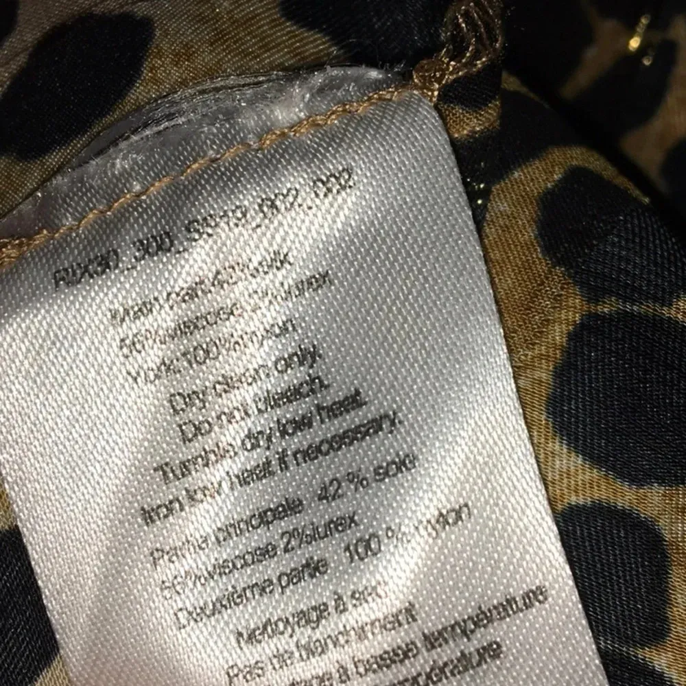 Rixo London Avril Leopard Silk Lace Bodysuit Top S Size XXS - Image 8